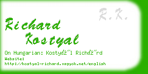 richard kostyal business card